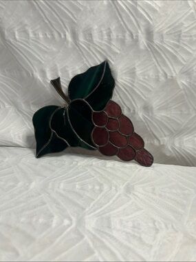 Vintage Stained Glass Grapes Suncatcher